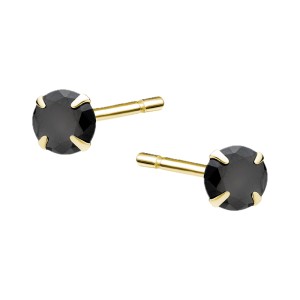 Cercei argint placati cu aur galben cu piatra neagra 5mm DiAmanti 1CO5EG_B-DIA (Argint 925‰ 0,7 g.)